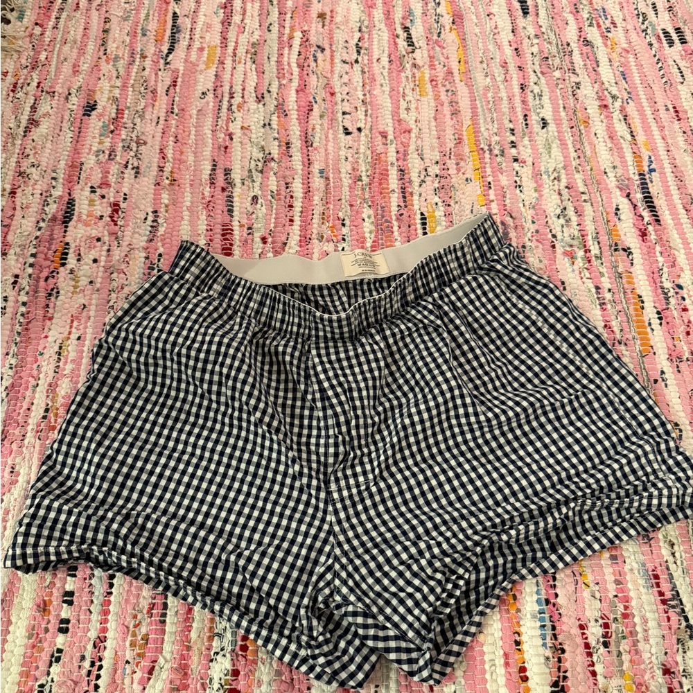 J. Crew Black and White Gingham High Waist Shorts